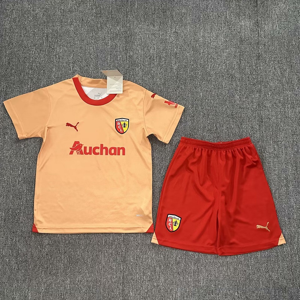 Kids-RC Lens 23/24 Home UCL Soccer Jersey